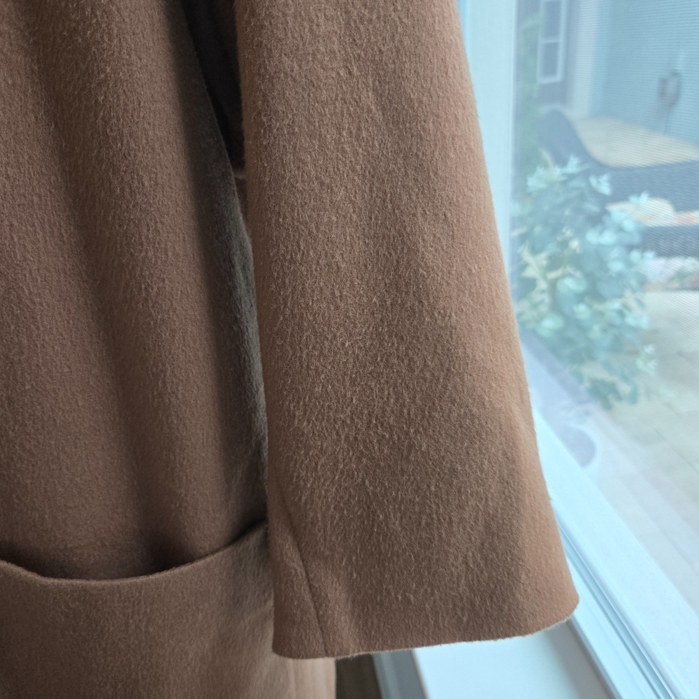 Ann Taylor Overcoat Womens Size 8 Brown Wool Cashmere Blend Lined Classic Coat - Picture 6 of 13